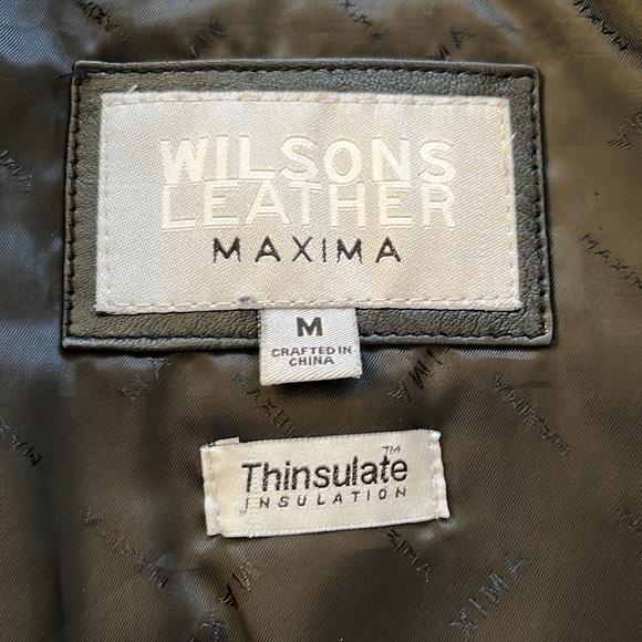 Wilsons Maxima - Genuine Black Leather Vintage 90’s Blazer - Size Medium - Picture 11 of 14